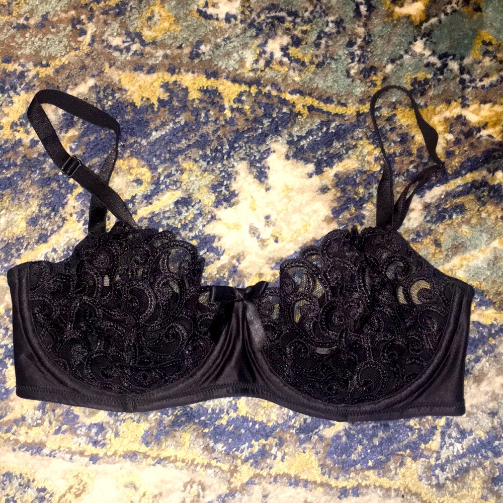 🆕🥂VICTORIA’S SECRET Very Sexy Lace Push-Up without Padding 34C Black New NWOT